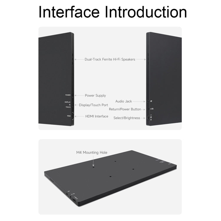 Waveshare 13.3 Inch 2K 2560×1440 HDMI/Type - C Display Interface AMOLED Touch Display(EU Plug) - British D'sire