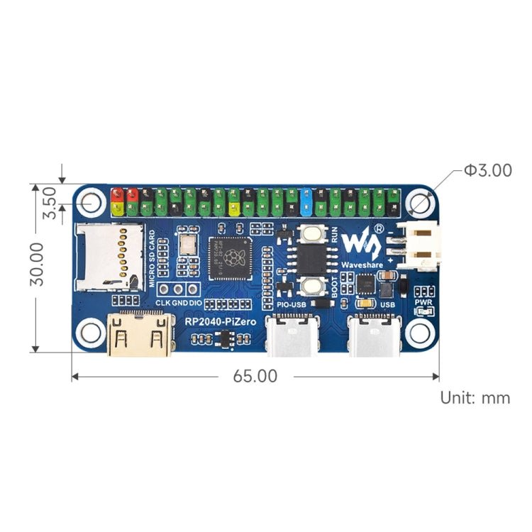 Waveshare 25506 RP2040 - PiZero Development Board, Based On Raspberry Pi RP2040, 264KB SRAM And 16MB - British D'sire
