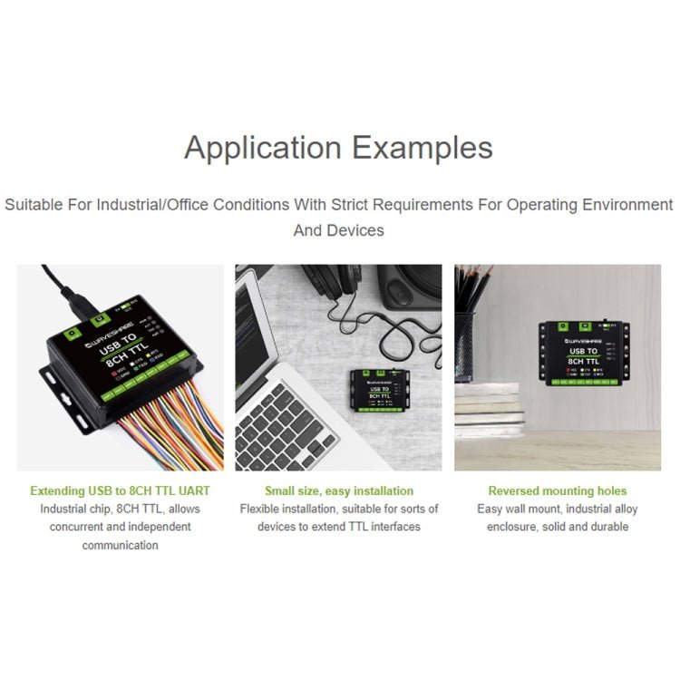 Waveshare 27076 Industrial USB TO TTL UART Serial Communication Module Converter(USB TO 8CH TTL) - British D'sire
