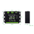 Waveshare 27076 Industrial USB TO TTL UART Serial Communication Module Converter(USB TO 8CH TTL) - British D'sire