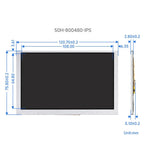 Waveshare 5 Inch DSI Display, 800 × 480 Pixel, IPS Display Panel, Style:No Touch - British D'sire