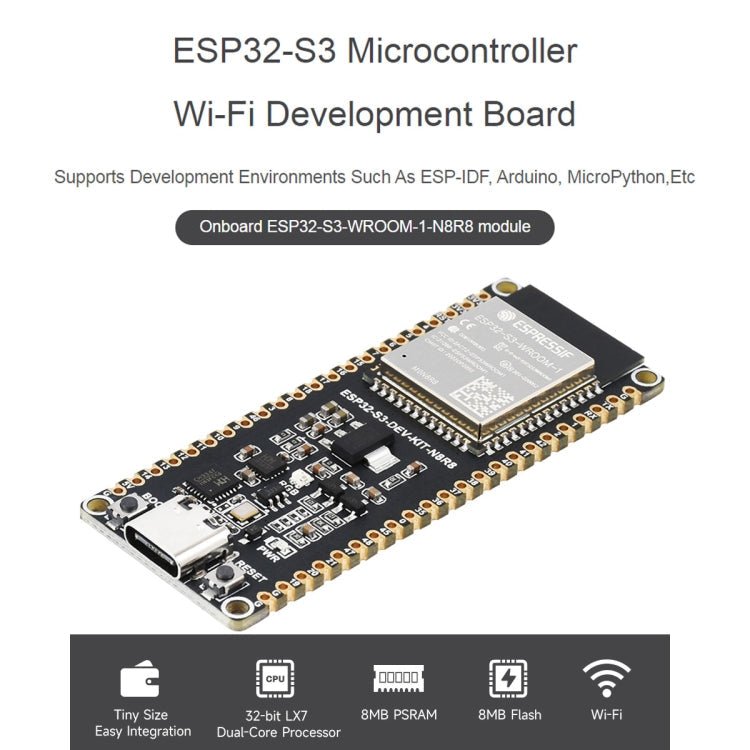 Waveshare ESP32-S3 Microcontroller 2.4GHz Wi-Fi Development Board ESP32 ...