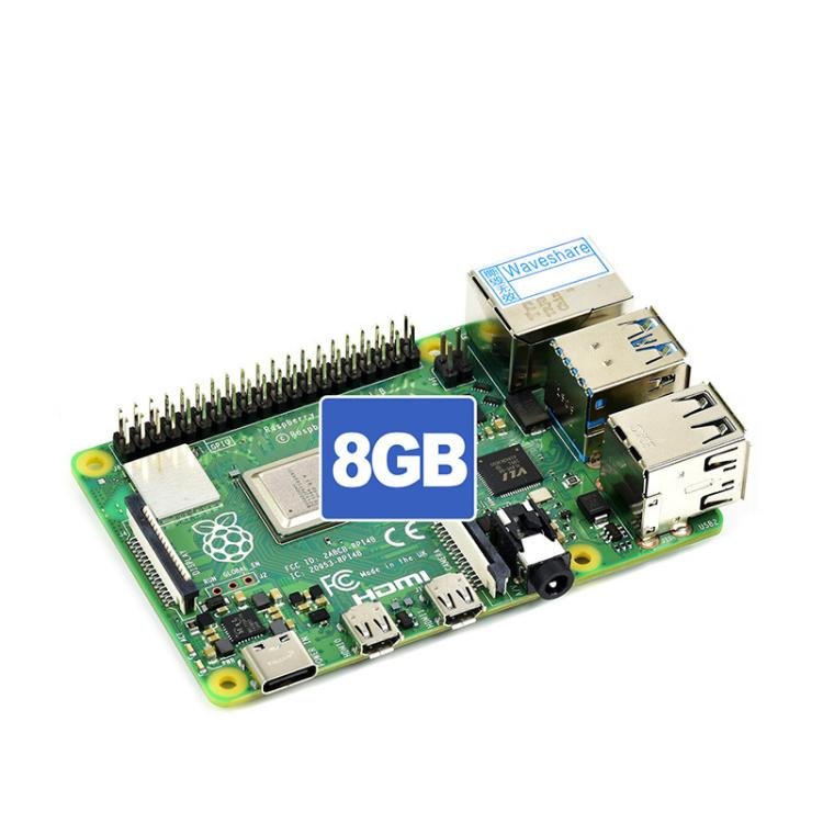 Waveshare For Raspberry Pi 4 Model B 8GB BCM2711B0 64 - Bit Quad - Core 4K Dual Mini HDMI For DIY, IoT, Python Development - British D'sire Main image