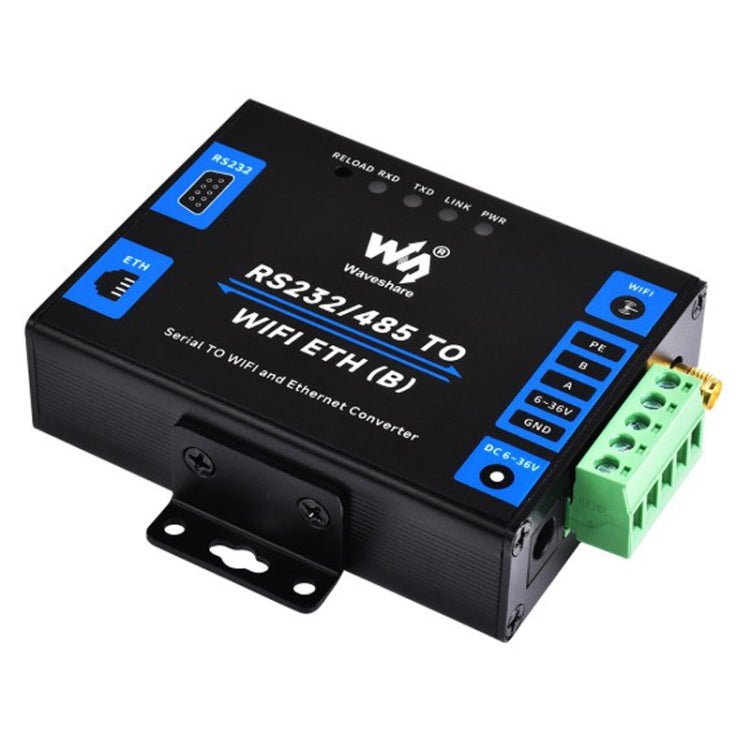 Waveshare Industrial Grade Serial Server RS232/485 to WiFi / Ethernet RJ45 Network Port - British D'sire