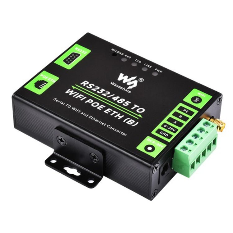Waveshare Industrial Grade Serial Server RS232/485 to WiFi / Ethernet RJ45 Network Port with POE Support - British D'sire Main image