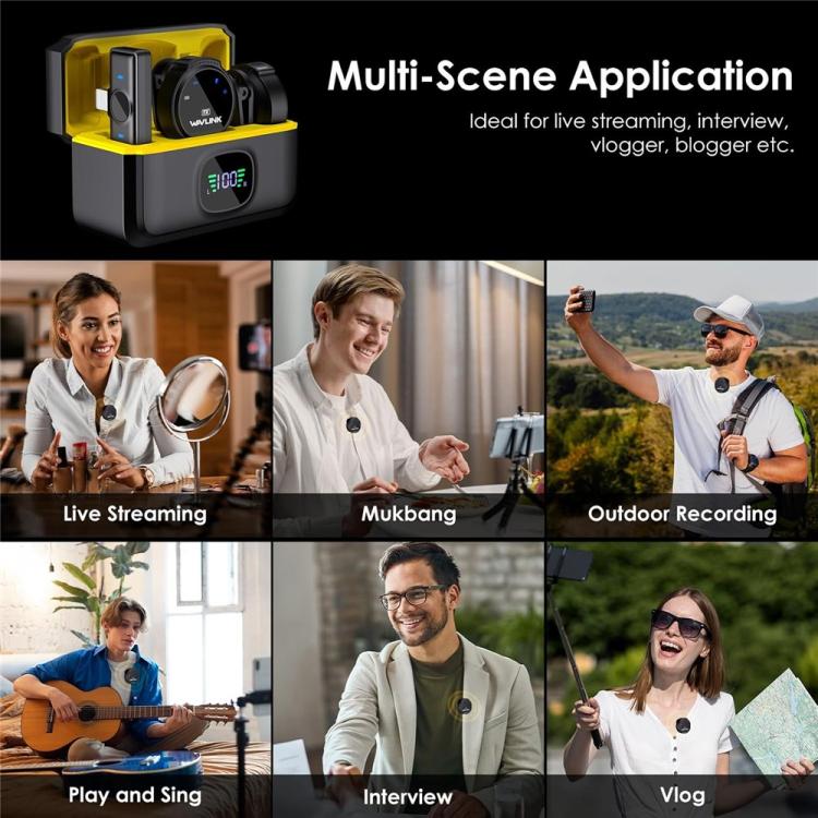 WAVLINK 608C Magnetic Lavalier Wireless Dual Microphone with 8 Pin RX Receiver - British D'sire