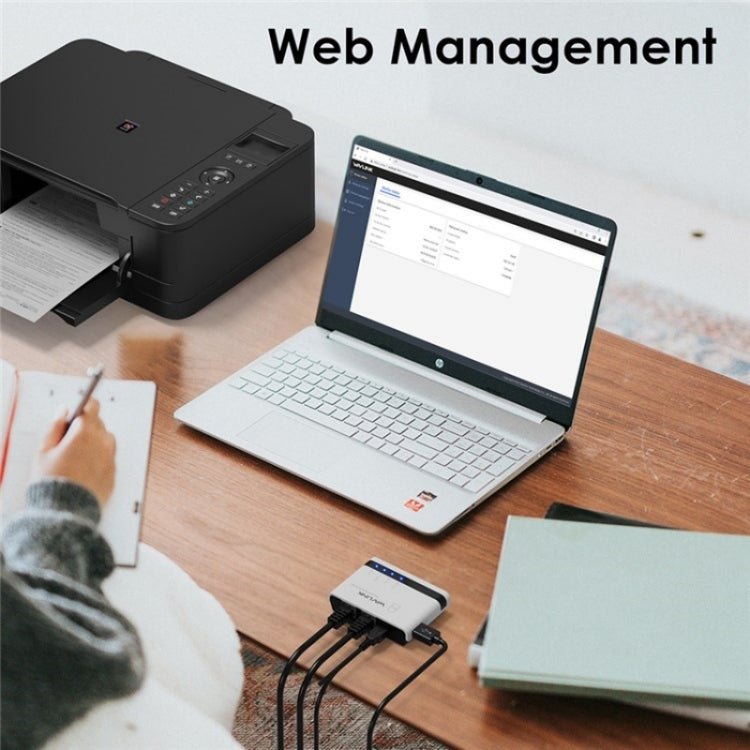 WAVLINK NU516U1 USB2.0 Wireless Printer Server With 10 / 100Mbps LAN / Bridge WiFi(EU Plug) - British D'sire