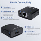 WAVLINK NU72P11 100Mbps Network Print Server USB 2.0 Network Printer Power Adapter(AU Plug) - British D'sire