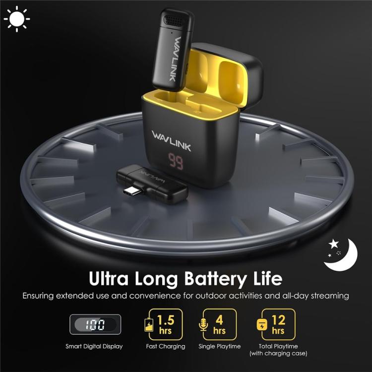 WAVLINK WS - WAJ606C1 Lavalier Noise Reduction Wireless Microphone with 8 Pin RX Receiver - British D'sire