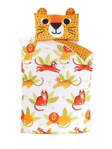 Wild Cats Kids Bedding Duvet Quilt Cover Set