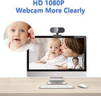 Webcam for PC with Microphone, HD 1080P Streaming Web Cam for PC,MAC, Laptop,Plug and Play USB Camera for Youtube,Skype Video Calling,Face Cam for Studying,Conference,Gaming with Rotatable Clip - Webcam - British D'sire
