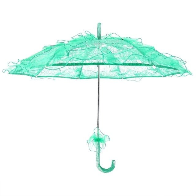 Wedding Parties Bridal Lace Cotton Umbrella Dancing Photography Prop Umbrella(Green) - British D'sire