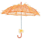 Wedding Parties Bridal Lace Cotton Umbrella Dancing Photography Prop Umbrella(Orange) - British D'sire