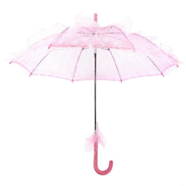 Wedding Parties Bridal Lace Cotton Umbrella Dancing Photography Prop Umbrella(Pink) - British D'sire Main image