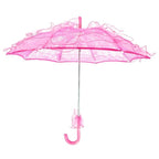 Wedding Parties Bridal Lace Cotton Umbrella Dancing Photography Prop Umbrella(Rose Red) - British D'sire