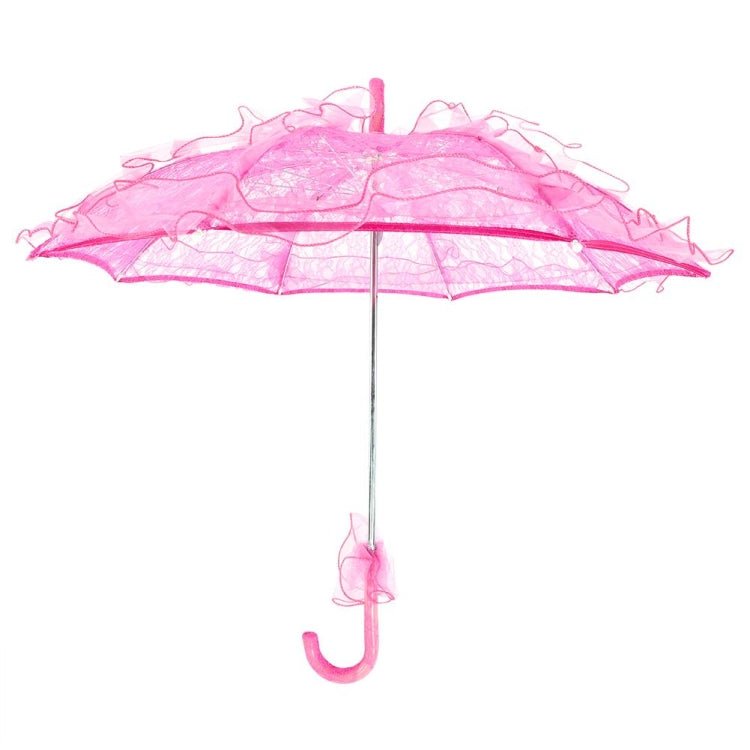Wedding Parties Bridal Lace Cotton Umbrella Dancing Photography Prop Umbrella(Rose Red) - British D'sire