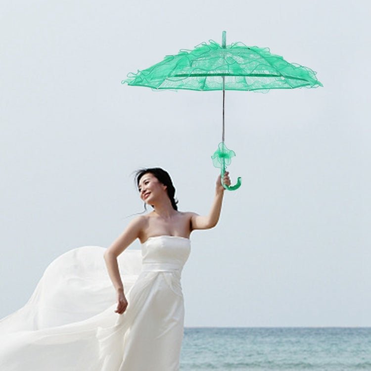 Wedding Parties Bridal Lace Cotton Umbrella Dancing Photography Prop Umbrella(White) - British D'sire