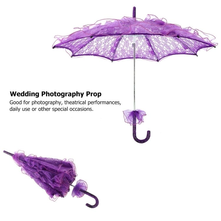 Wedding Parties Bridal Lace Cotton Umbrella Dancing Photography Prop Umbrella(White) - British D'sire