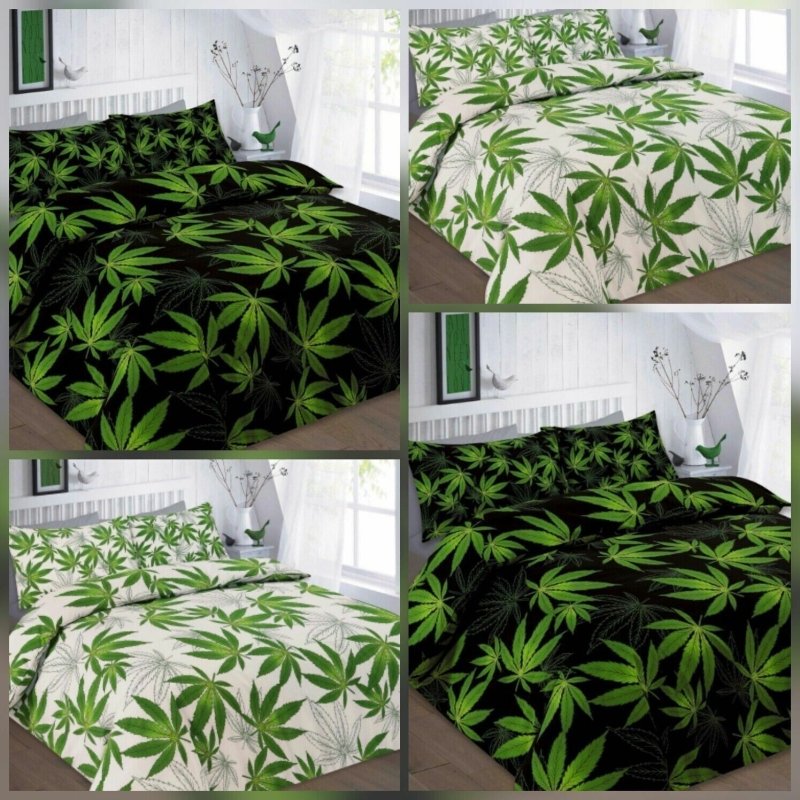 Weed Print Duvet Cover and Pillowcase Bedding Set - Home, Furniture & DIY:Bedding:Bedding Sets & Duvet Covers - British D'sire
