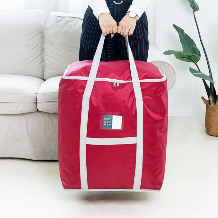 weekeight Clothing Quilt Storage Bag Household Moving Luggage Organizer Bag, Colour: Wine Red Small - British D'sire