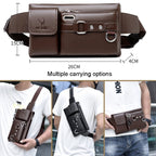 WEIXIER 8117 Men Sports Waist Bag Multi - Function Outdoor PU Bag(Black) - British D'sire
