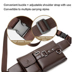 WEIXIER 8117 Men Sports Waist Bag Multi - Function Outdoor PU Bag(Black) - British D'sire