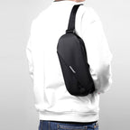 WEIXIER 8641 Men Running Waterproof Waist Bag Multifunctional Chest Bag Sports Leisure One - Shoulder Bag(Dark Gray) - chest bag - British D'sire