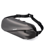 WEIXIER 8641 Men Running Waterproof Waist Bag Multifunctional Chest Bag Sports Leisure One - Shoulder Bag(Dark Gray) - chest bag - British D'sire