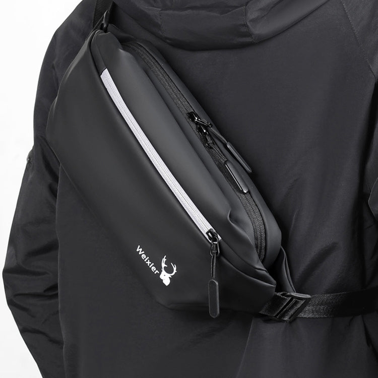 WEIXIER 9563 Men Outdoor Messenger Bag Multifunctional PU Large - Capacity Waist Bag(Gray) - British D'sire