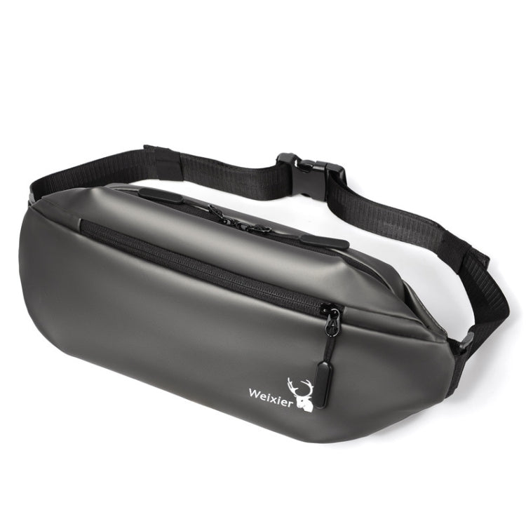 WEIXIER 9563 Men Outdoor Messenger Bag Multifunctional PU Large - Capacity Waist Bag(Gray) - British D'sire