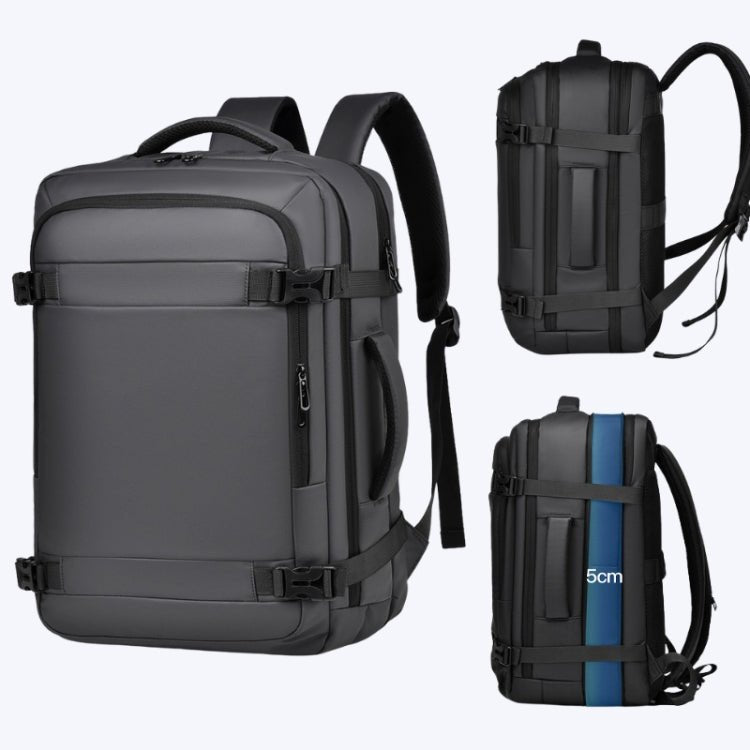 WEIXIER B726 Simple Expandable Double-Shoulder Backpack Large Capacity Business Casual Bag(Black) Secondary image