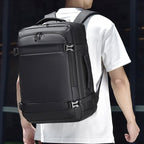 WEIXIER B726 Simple Expandable Double - Shoulder Backpack Large Capacity Business Casual Bag(Black) - British D'sire