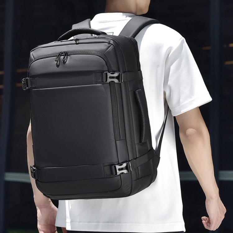 WEIXIER B726 Simple Expandable Double - Shoulder Backpack Large Capacity Business Casual Bag(Black) - British D'sire