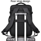 WEIXIER B726 Simple Expandable Double - Shoulder Backpack Large Capacity Business Casual Bag(Black) - British D'sire