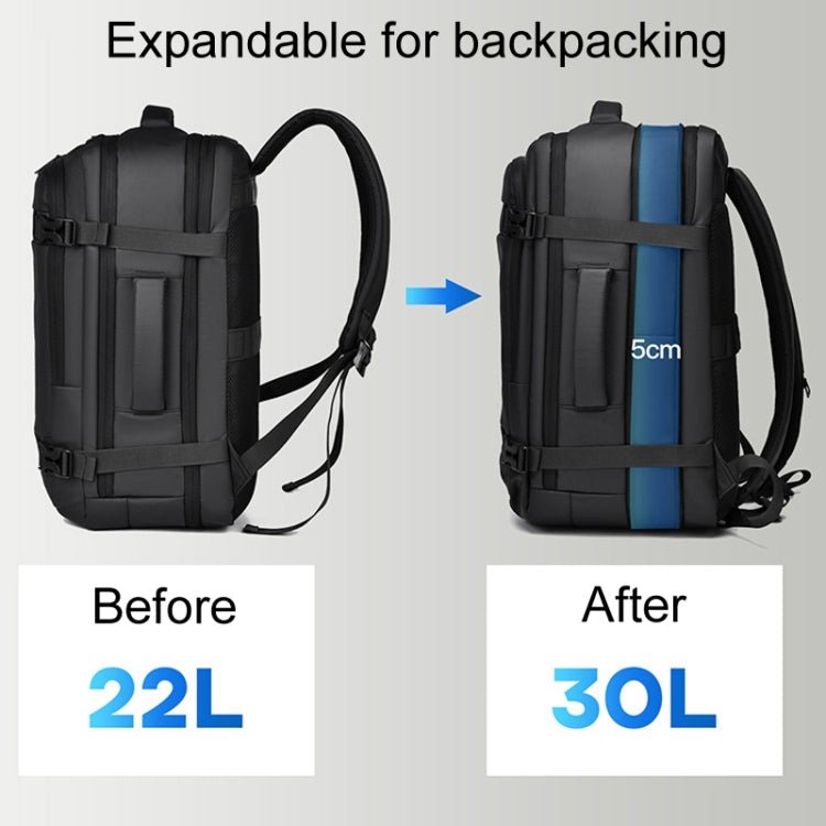 WEIXIER B726 Simple Expandable Double - Shoulder Backpack Large Capacity Business Casual Bag(Black) - British D'sire