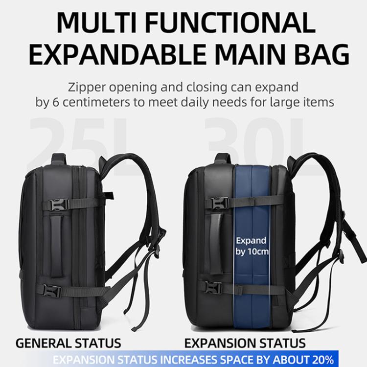 WEIXIER B759 Simple Expandable Men Shoulder Bag Large Capacity Laptop Backpacks(Black) - British D'sire
