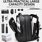 WEIXIER B759 Simple Expandable Men Shoulder Bag Large Capacity Laptop Backpacks(Black) - British D'sire