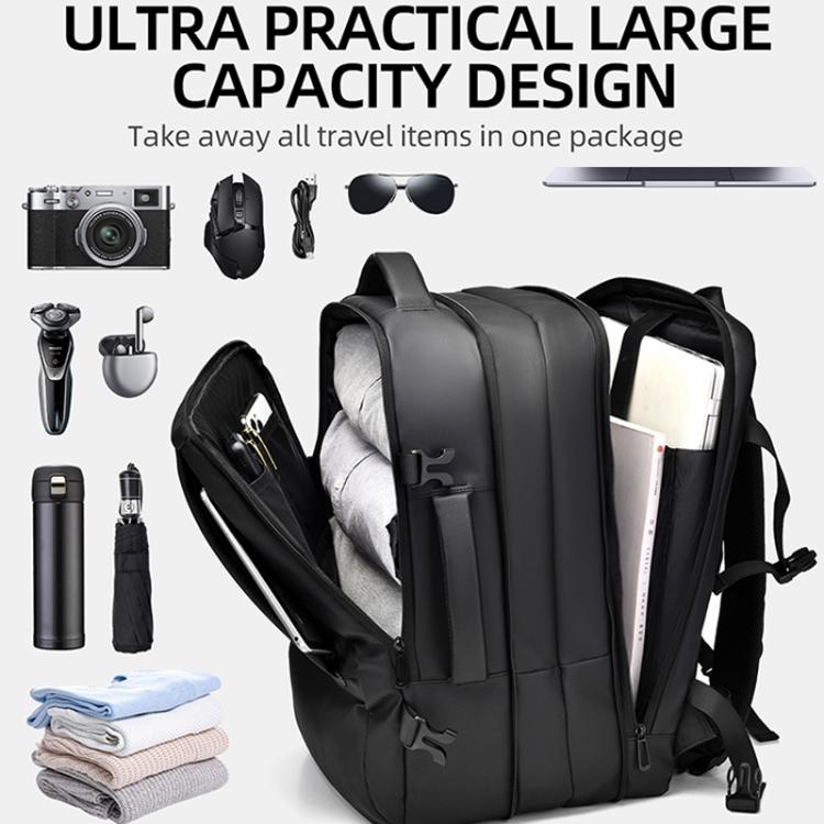 WEIXIER B759 Simple Expandable Men Shoulder Bag Large Capacity Laptop Backpacks(Black) - British D'sire
