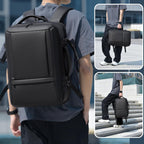 WEIXIER B759 Simple Expandable Men Shoulder Bag Large Capacity Laptop Backpacks(Black) - British D'sire