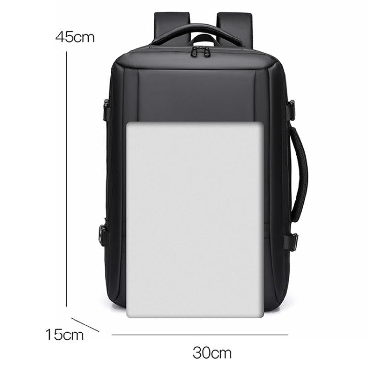 WEIXIER B759 Simple Expandable Men Shoulder Bag Large Capacity Laptop Backpacks(Black) - British D'sire