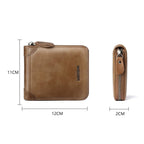 WEIXIER W98 Men Hand Take Short Wallet Zipper Bag(Khaki) - British D'sire