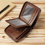 WEIXIER W98 Men Hand Take Short Wallet Zipper Bag(Khaki) - British D'sire