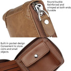 WEIXIER W98 Men Hand Take Short Wallet Zipper Bag(Khaki) - British D'sire