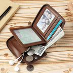 WEIXIER W98 Men Hand Take Short Wallet Zipper Bag(Khaki) - British D'sire