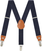 WELROG Boys Suspenders Boys Braces for Trousers 3 Clips - Kids Braces for Trousers Adjustable Elastic Y - shape Strong Clips Suspenders for Boys - Kid Braces - British D'sire