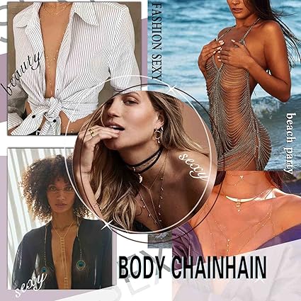 Wendalern Gold Layered Rhinestone Waist Chain (28–36″) - Body Jewellery - British D'sire