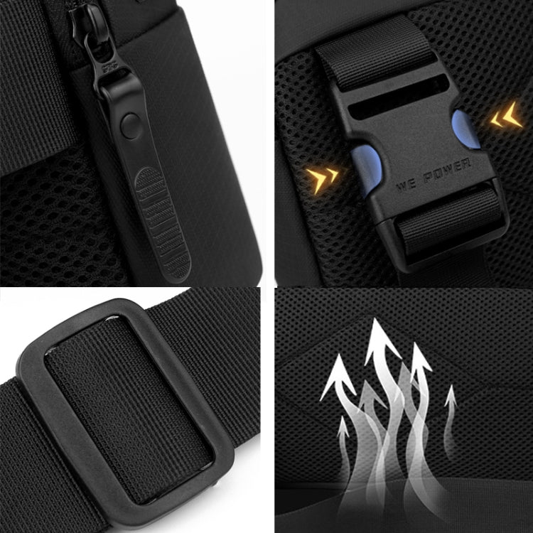 WEPOWER Men Casual Single Shoulder Crossbody Bag Functional Style Chest Bag(Dark Blue) - British D'sire