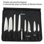 WESSLECO Chef Knife Storage Bag Knife Roll Bag(Black) - British D'sire