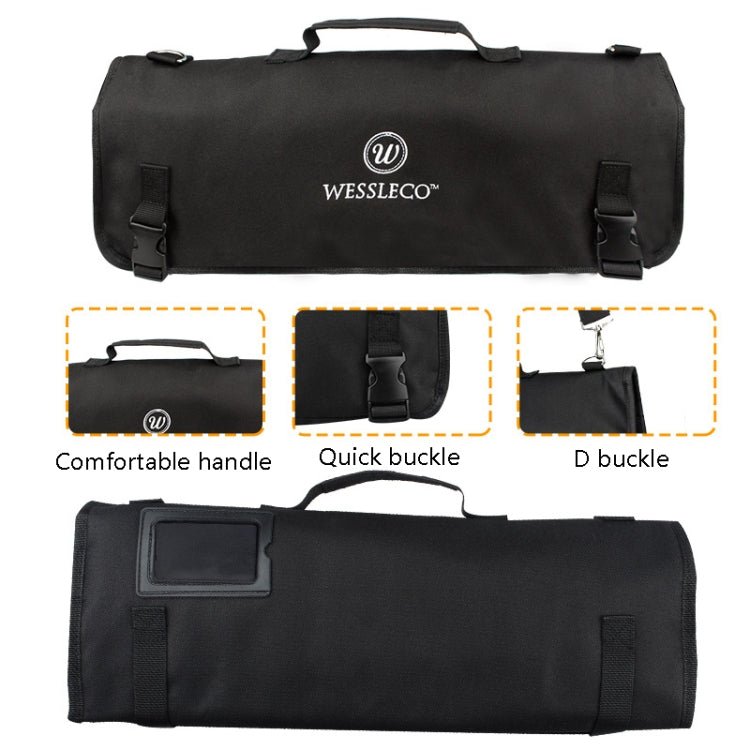 WESSLECO Chef Knife Storage Bag Knife Roll Bag(Black) - British D'sire
