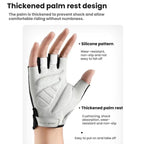 WEST BIKING Breathable Shock-absorbing Non-slip Half-finger Cycling Gloves, Size: L(White For Road Bike) - British D'sire